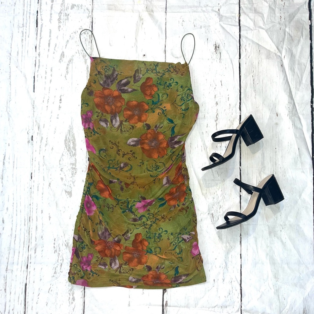 Wild Fable Floral Bodycon Dress Size M